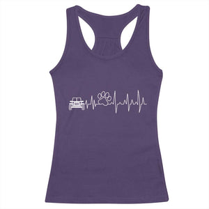 4x4 Off Road Car Riding Vintage Pet Paw Heartbeat Racerback Tank Top TS11 Purple Print Your Wear