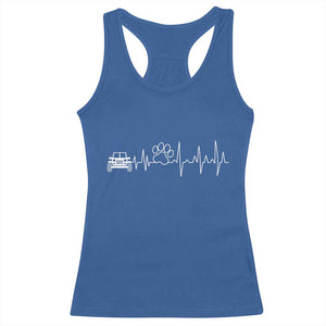4x4 Off Road Car Riding Vintage Pet Paw Heartbeat Racerback Tank Top TS11 Royal Blue Print Your Wear
