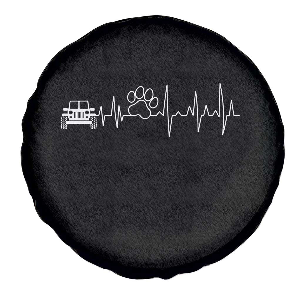 4x4 Off Road Car Riding Vintage Pet Paw Heartbeat Spare Tire Cover TS11 Print Your Wear