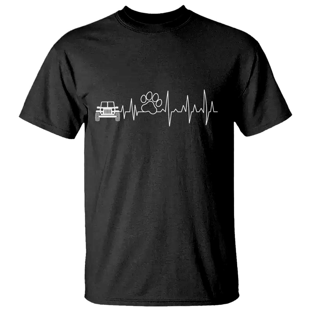 4x4 Off Road Car Riding Vintage Pet Paw Heartbeat T Shirt TS11 Black Print Your Wear