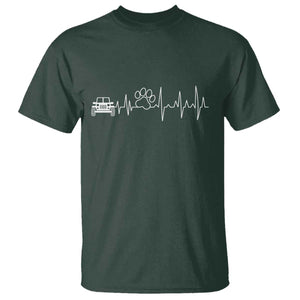 4x4 Off Road Car Riding Vintage Pet Paw Heartbeat T Shirt TS11 Dark Forest Green Print Your Wear