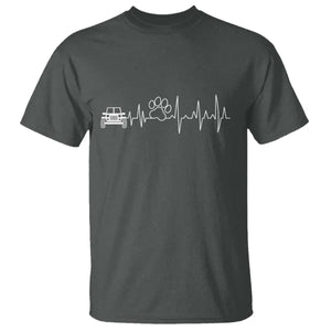 4x4 Off Road Car Riding Vintage Pet Paw Heartbeat T Shirt TS11 Dark Heather Print Your Wear