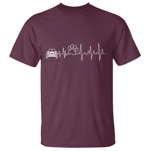 4x4 Off Road Car Riding Vintage Pet Paw Heartbeat T Shirt TS11 Maroon Print Your Wear