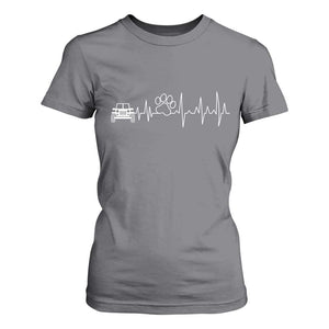 4x4 Off Road Car Riding Vintage Pet Paw Heartbeat T Shirt For Women TS11 Charcoal Print Your Wear