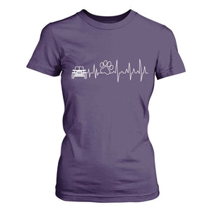4x4 Off Road Car Riding Vintage Pet Paw Heartbeat T Shirt For Women TS11 Purple Print Your Wear