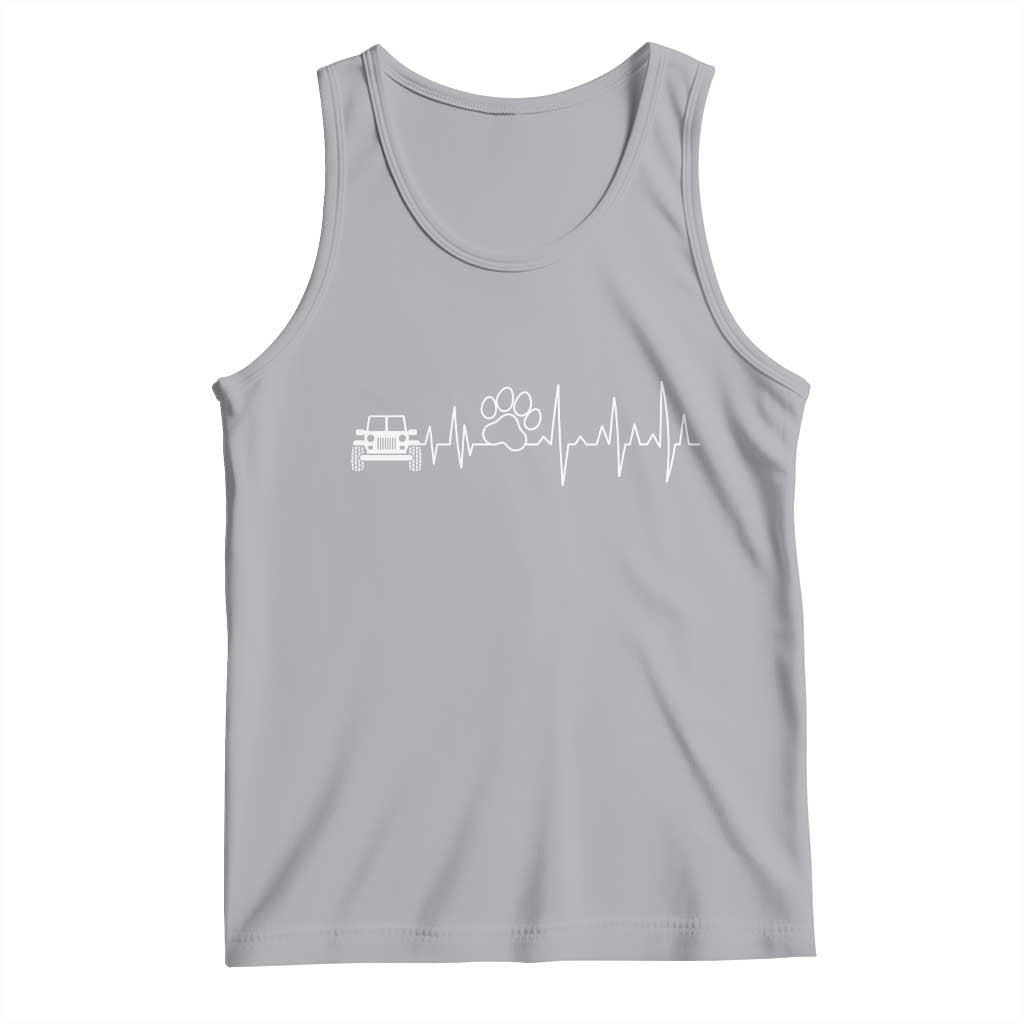 4x4 Off Road Car Riding Vintage Pet Paw Heartbeat Tank Top TS11 Athletic Heather Print Your Wear