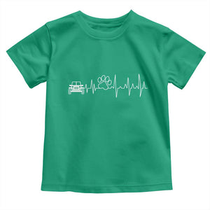 4x4 Off Road Car Riding Vintage Pet Paw Heartbeat Toddler T Shirt TS11 Irish Green Print Your Wear