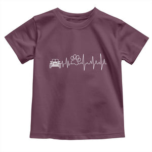 4x4 Off Road Car Riding Vintage Pet Paw Heartbeat Toddler T Shirt TS11 Maroon Print Your Wear