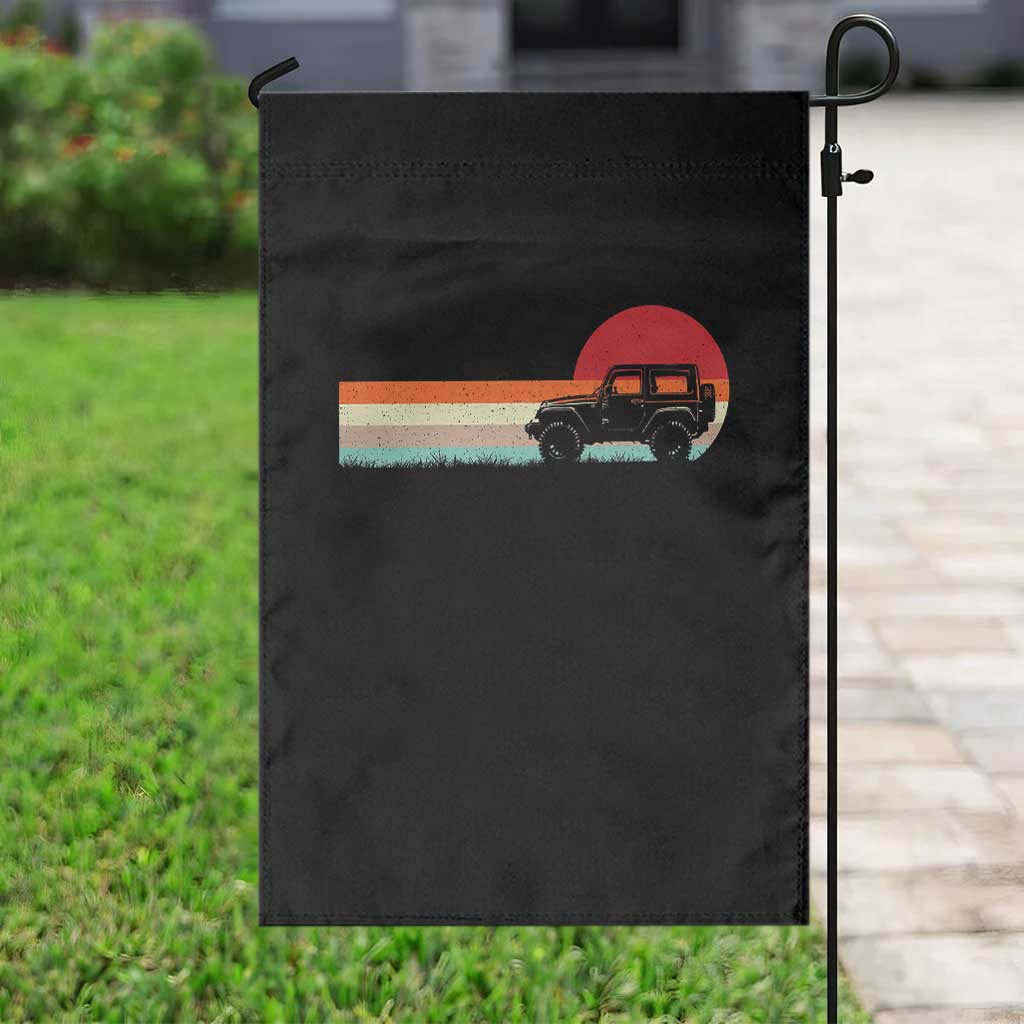 Off Road QUAD ATV Car Vintage Retro Sunset Garden Flag TS11 Print Your Wear