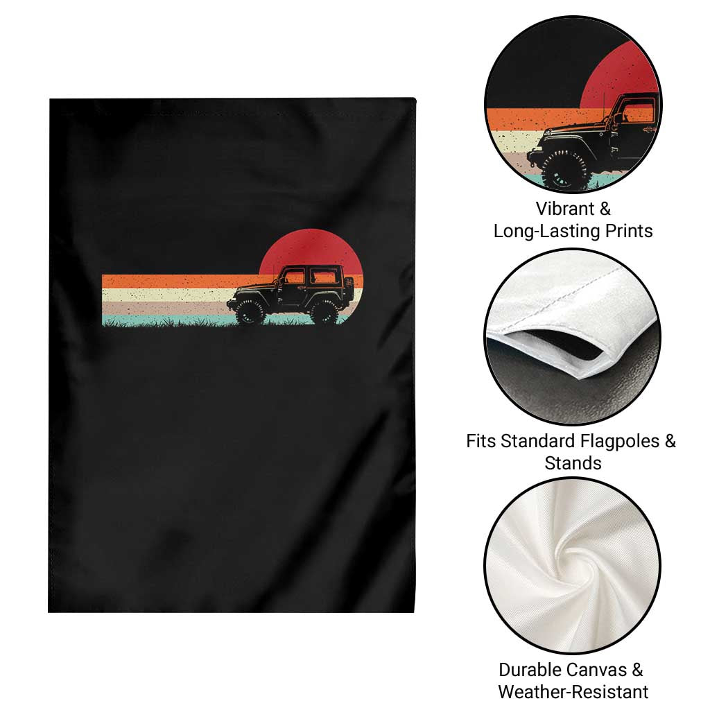 Off Road QUAD ATV Car Vintage Retro Sunset Garden Flag TS11 Print Your Wear