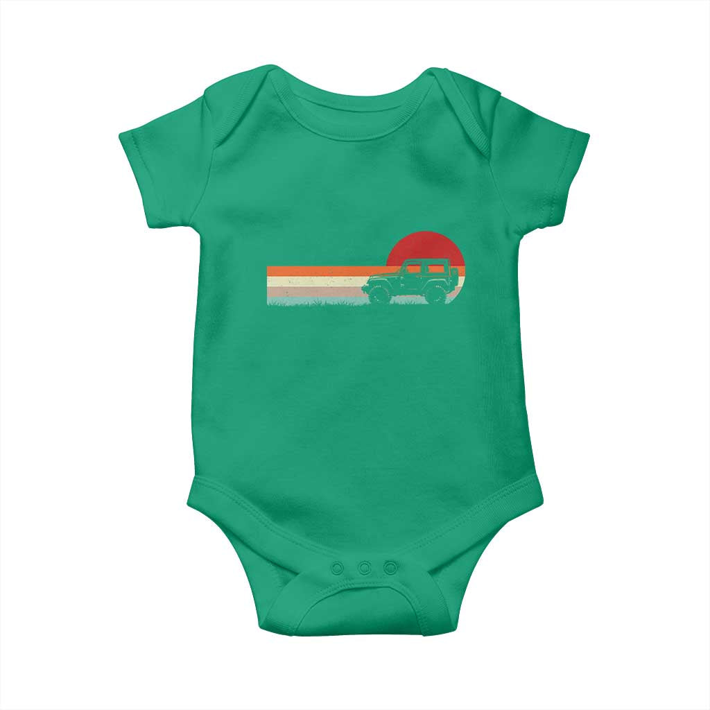 Off Road QUAD ATV Car Vintage Retro Sunset Baby Onesie TS11 Irish Green Print Your Wear