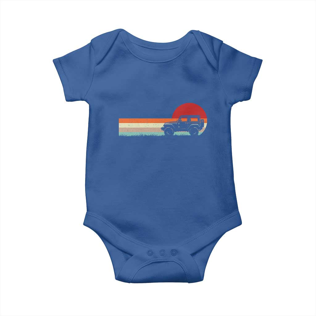 Off Road QUAD ATV Car Vintage Retro Sunset Baby Onesie TS11 Royal Blue Print Your Wear