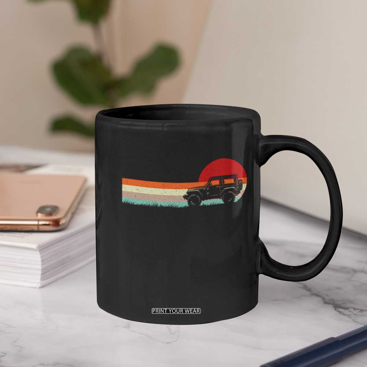Off Road QUAD ATV Car Vintage Retro Sunset Coffee Mug TS11 Print Your Wear