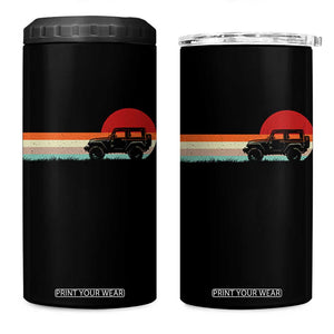 Off Road QUAD ATV Car Vintage Retro Sunset 4 in 1 Can Cooler Tumbler TS11 One Size: 16 oz Black Print Your Wear