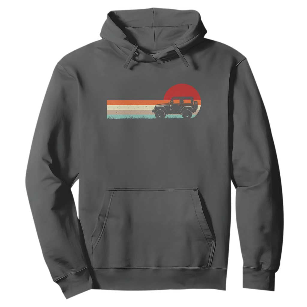 Off Road QUAD ATV Car Vintage Retro Sunset Hoodie TS11 Dark Heather Print Your Wear