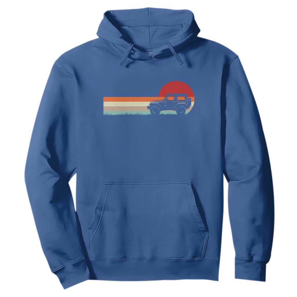 Off Road QUAD ATV Car Vintage Retro Sunset Hoodie TS11 Royal Blue Print Your Wear