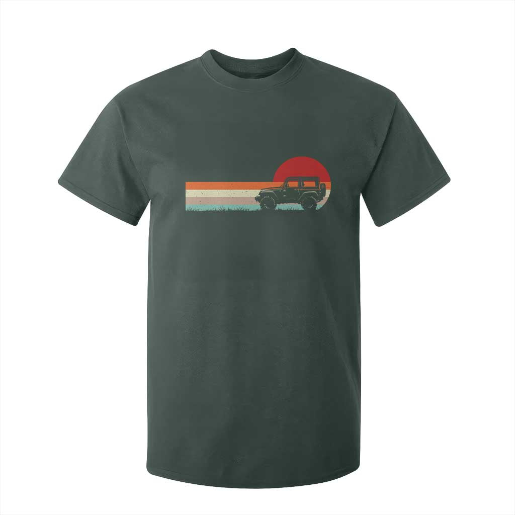 Off Road QUAD ATV Car Vintage Retro Sunset T Shirt For Kid TS11 Dark Forest Green Print Your Wear