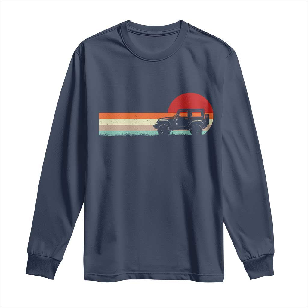 Off Road QUAD ATV Car Vintage Retro Sunset Long Sleeve Shirt TS11 Navy Print Your Wear