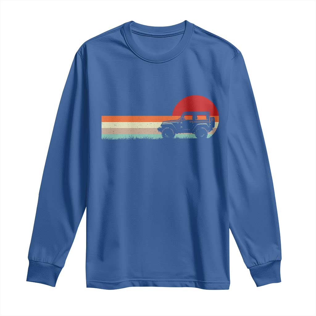 Off Road QUAD ATV Car Vintage Retro Sunset Long Sleeve Shirt TS11 Royal Blue Print Your Wear
