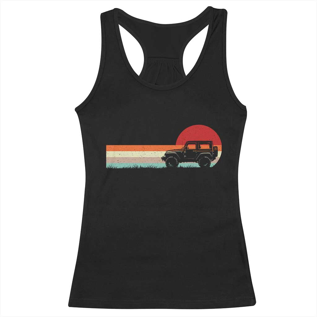 Off Road QUAD ATV Car Vintage Retro Sunset Racerback Tank Top TS11 Black Print Your Wear