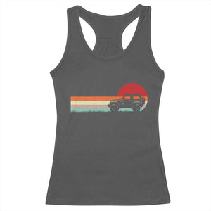 Off Road QUAD ATV Car Vintage Retro Sunset Racerback Tank Top TS11 Dark Heather Print Your Wear