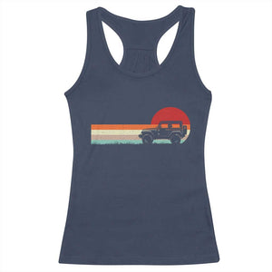 Off Road QUAD ATV Car Vintage Retro Sunset Racerback Tank Top TS11 Navy Print Your Wear
