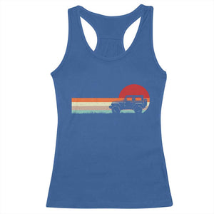 Off Road QUAD ATV Car Vintage Retro Sunset Racerback Tank Top TS11 Royal Blue Print Your Wear