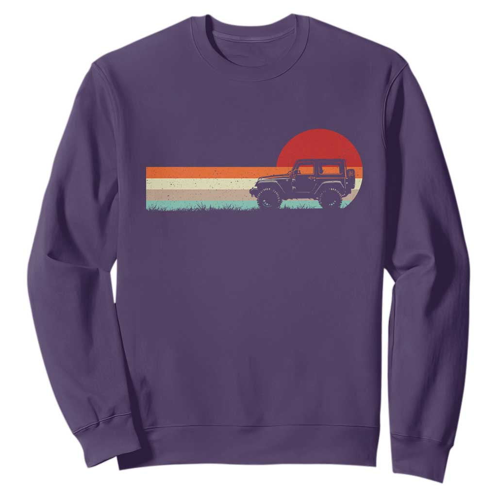 Off Road QUAD ATV Car Vintage Retro Sunset Sweatshirt TS11 Purple Print Your Wear