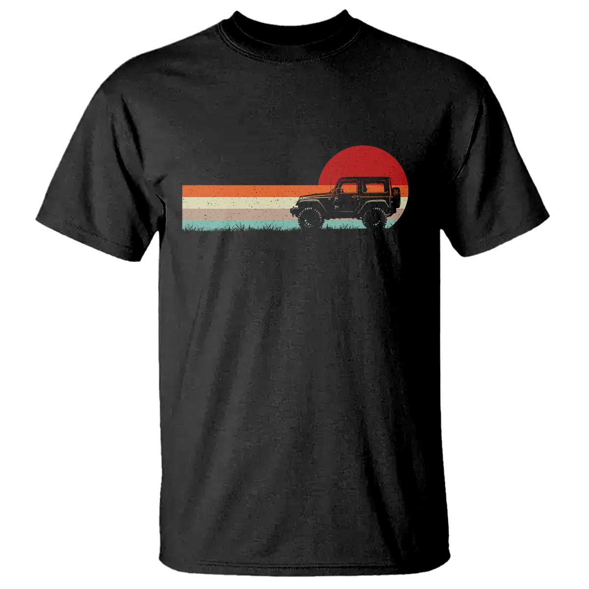 Off Road QUAD ATV Car Vintage Retro Sunset T Shirt TS11 Black Print Your Wear