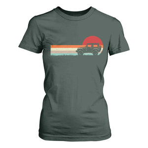Off Road QUAD ATV Car Vintage Retro Sunset T Shirt For Women TS11 Dark Forest Green Print Your Wear