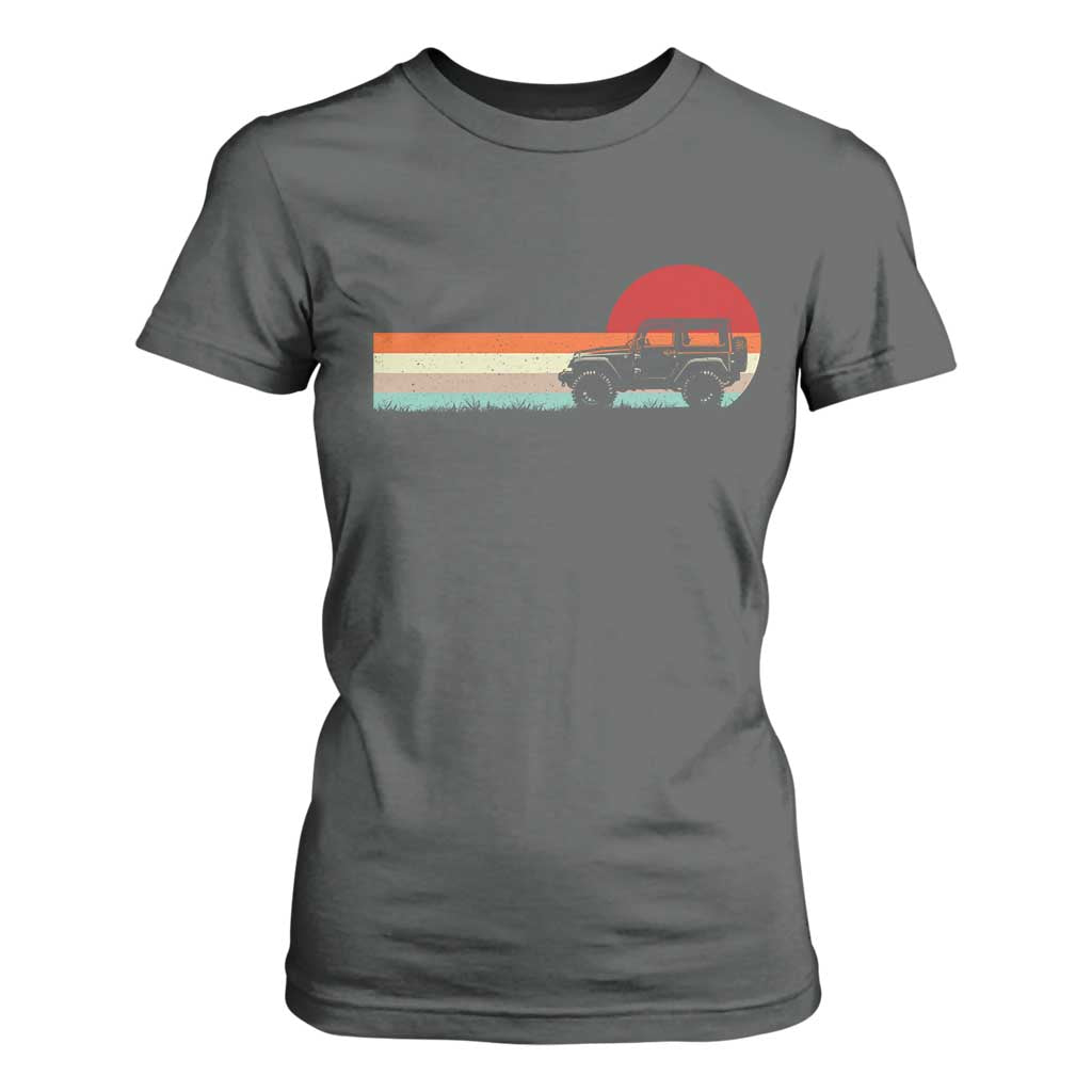 Off Road QUAD ATV Car Vintage Retro Sunset T Shirt For Women TS11 Dark Heather Print Your Wear