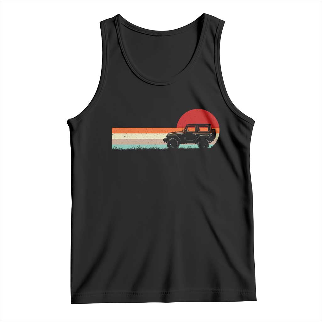 Off Road QUAD ATV Car Vintage Retro Sunset Tank Top TS11 Black Print Your Wear