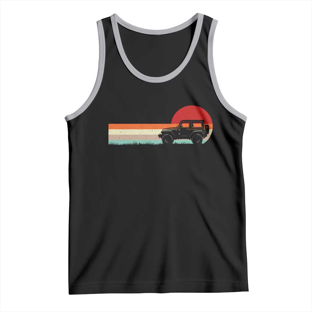Off Road QUAD ATV Car Vintage Retro Sunset Tank Top TS11 Black Athletic Heather Print Your Wear