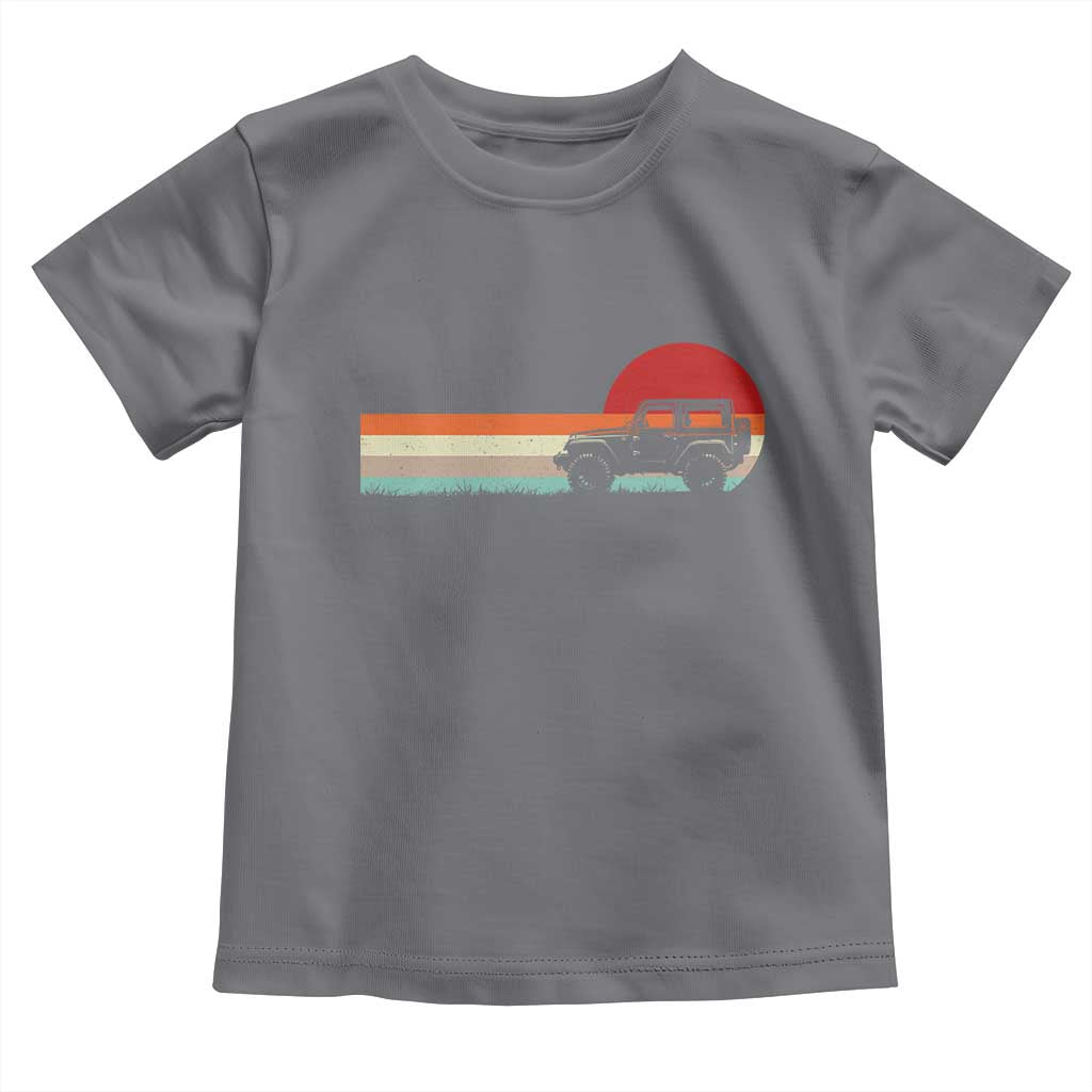 Off Road QUAD ATV Car Vintage Retro Sunset Toddler T Shirt TS11 Charcoal Print Your Wear