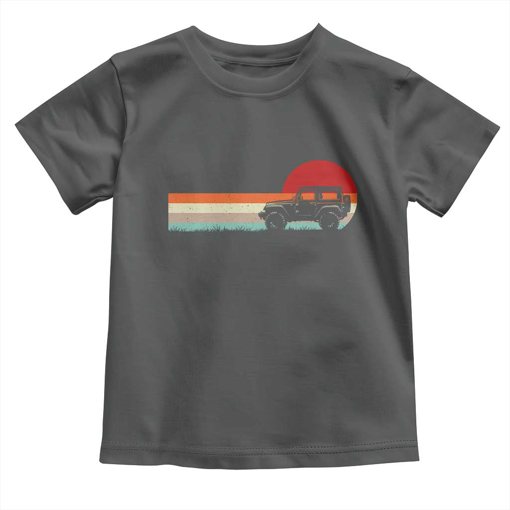 Off Road QUAD ATV Car Vintage Retro Sunset Toddler T Shirt TS11 Dark Heather Print Your Wear