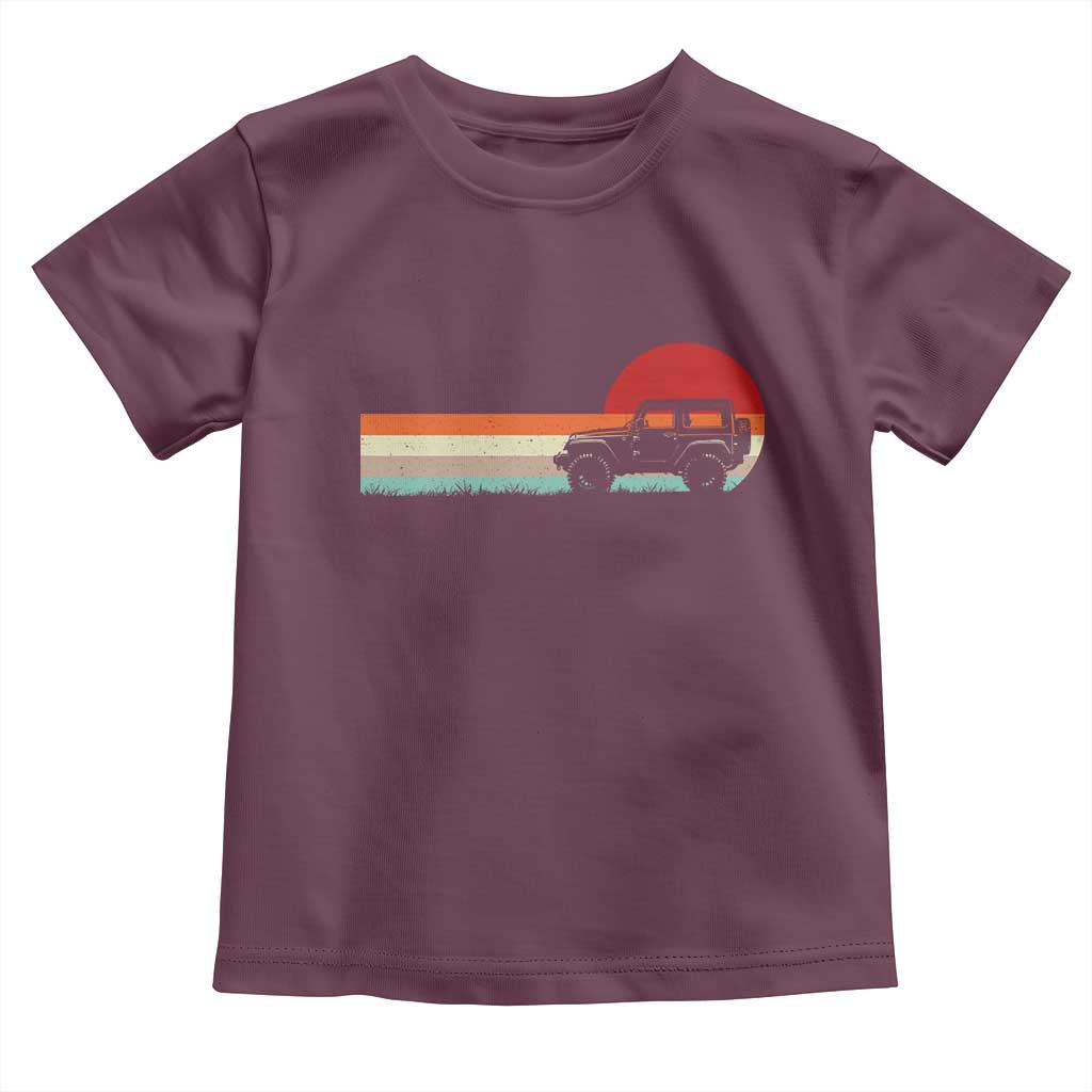 Off Road QUAD ATV Car Vintage Retro Sunset Toddler T Shirt TS11 Maroon Print Your Wear