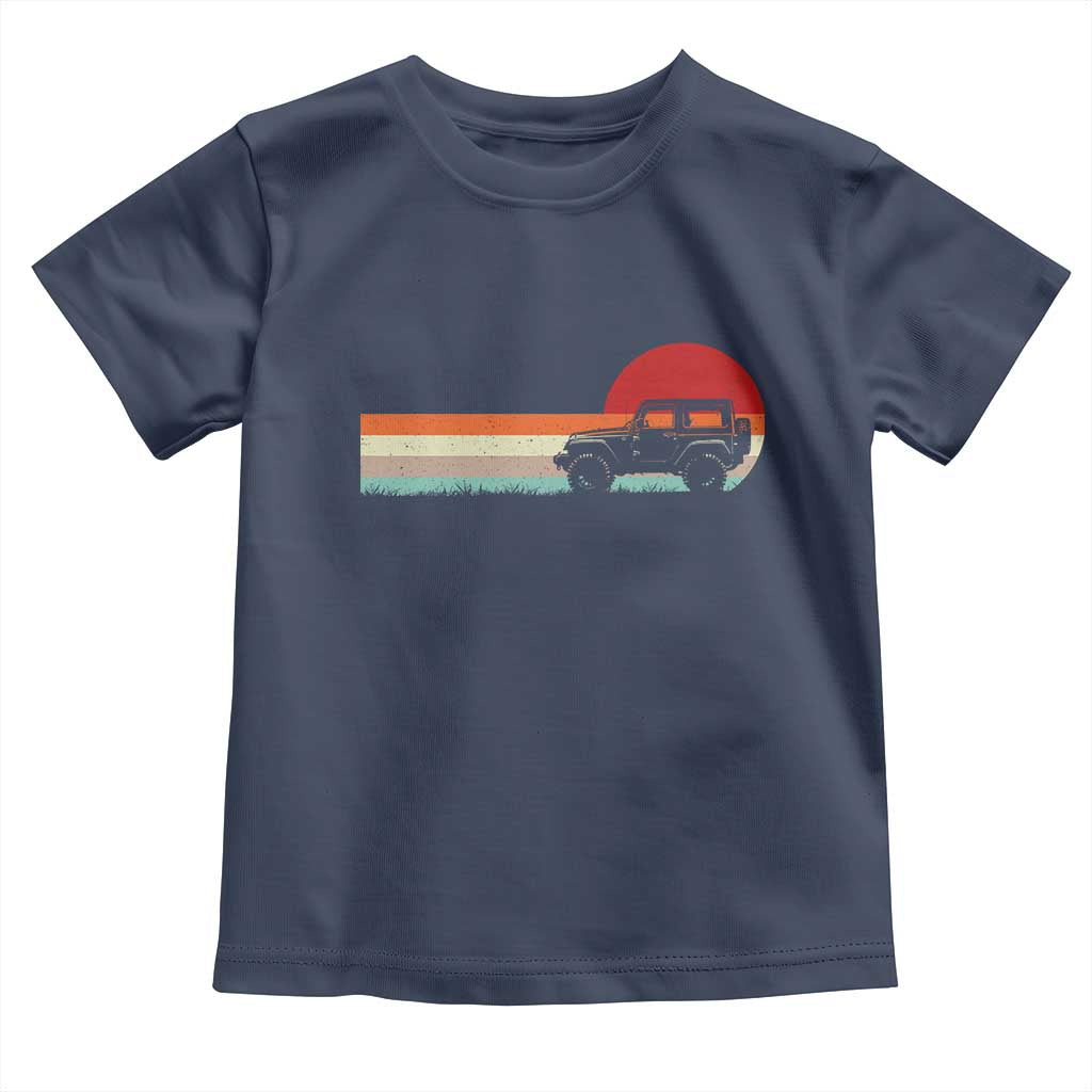 Off Road QUAD ATV Car Vintage Retro Sunset Toddler T Shirt TS11 Navy Print Your Wear