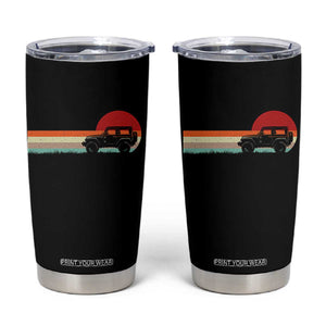 Off Road QUAD ATV Car Vintage Retro Sunset Tumbler Cup TS11 Black Print Your Wear