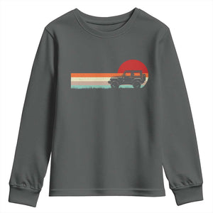 Off Road QUAD ATV Car Vintage Retro Sunset Youth Sweatshirt TS11 Dark Heather Print Your Wear