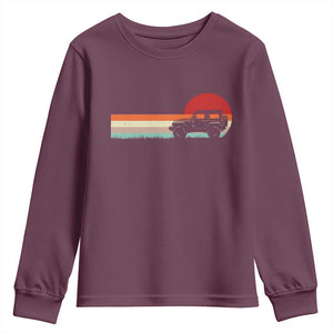 Off Road QUAD ATV Car Vintage Retro Sunset Youth Sweatshirt TS11 Maroon Print Your Wear