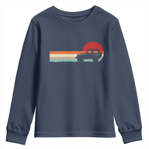 Off Road QUAD ATV Car Vintage Retro Sunset Youth Sweatshirt TS11 Navy Print Your Wear