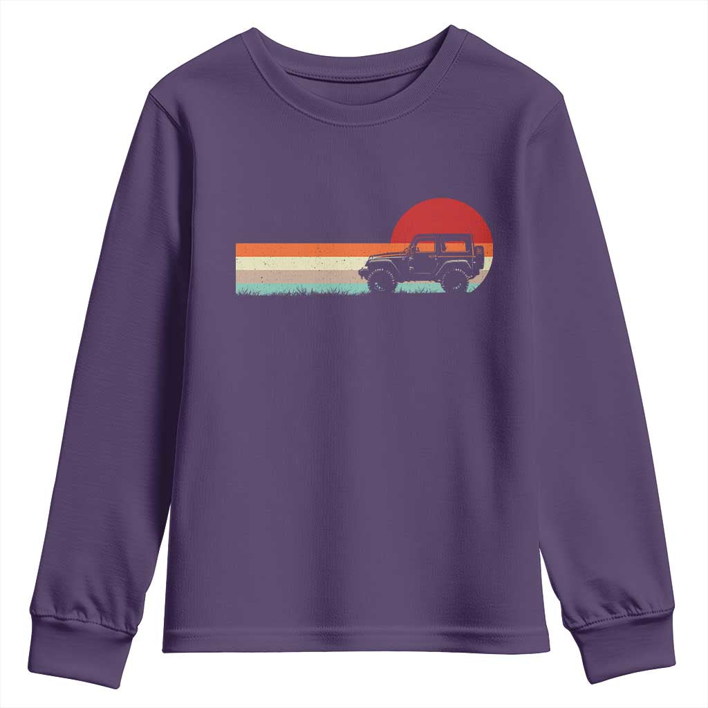 Off Road QUAD ATV Car Vintage Retro Sunset Youth Sweatshirt TS11 Purple Print Your Wear