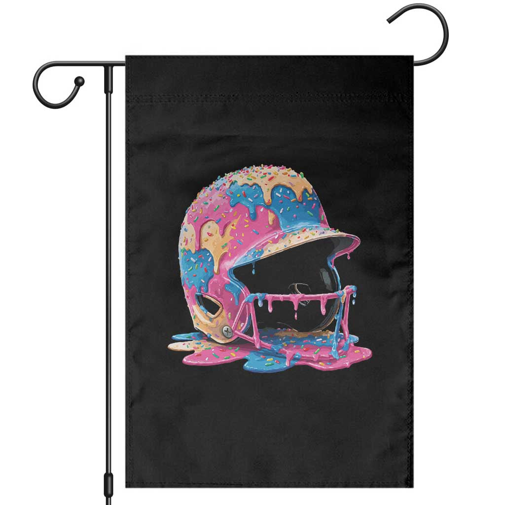Funny Baseball Helmet Ice Cream Baseball Drip Garden Flag TS11 Black Print Your Wear