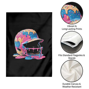 Funny Baseball Helmet Ice Cream Baseball Drip Garden Flag TS11 Print Your Wear