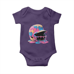 Funny Baseball Helmet Ice Cream Baseball Drip Baby Onesie TS11 Purple Print Your Wear