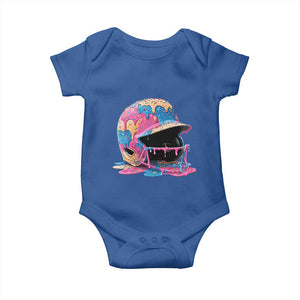 Funny Baseball Helmet Ice Cream Baseball Drip Baby Onesie TS11 Royal Blue Print Your Wear