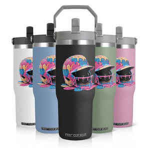 Funny Baseball Helmet Ice Cream Baseball Drip Flip Straw Tumbler TS11 Print Your Wear