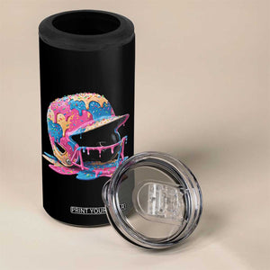 Funny Baseball Helmet Ice Cream Baseball Drip 4 in 1 Can Cooler Tumbler TS11 Print Your Wear