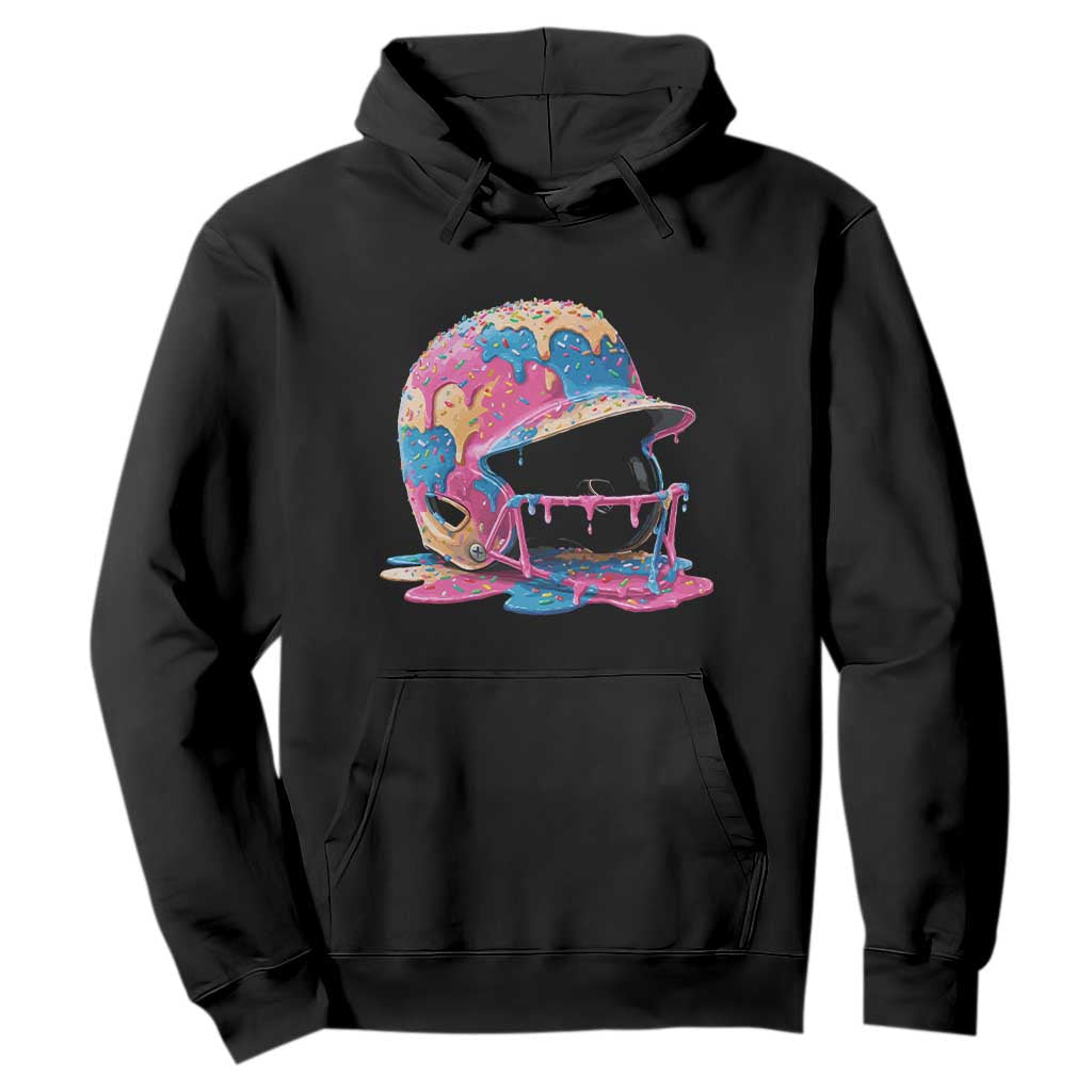 Funny Baseball Helmet Ice Cream Baseball Drip Hoodie TS11 Black Print Your Wear