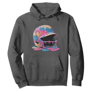 Funny Baseball Helmet Ice Cream Baseball Drip Hoodie TS11 Dark Heather Print Your Wear